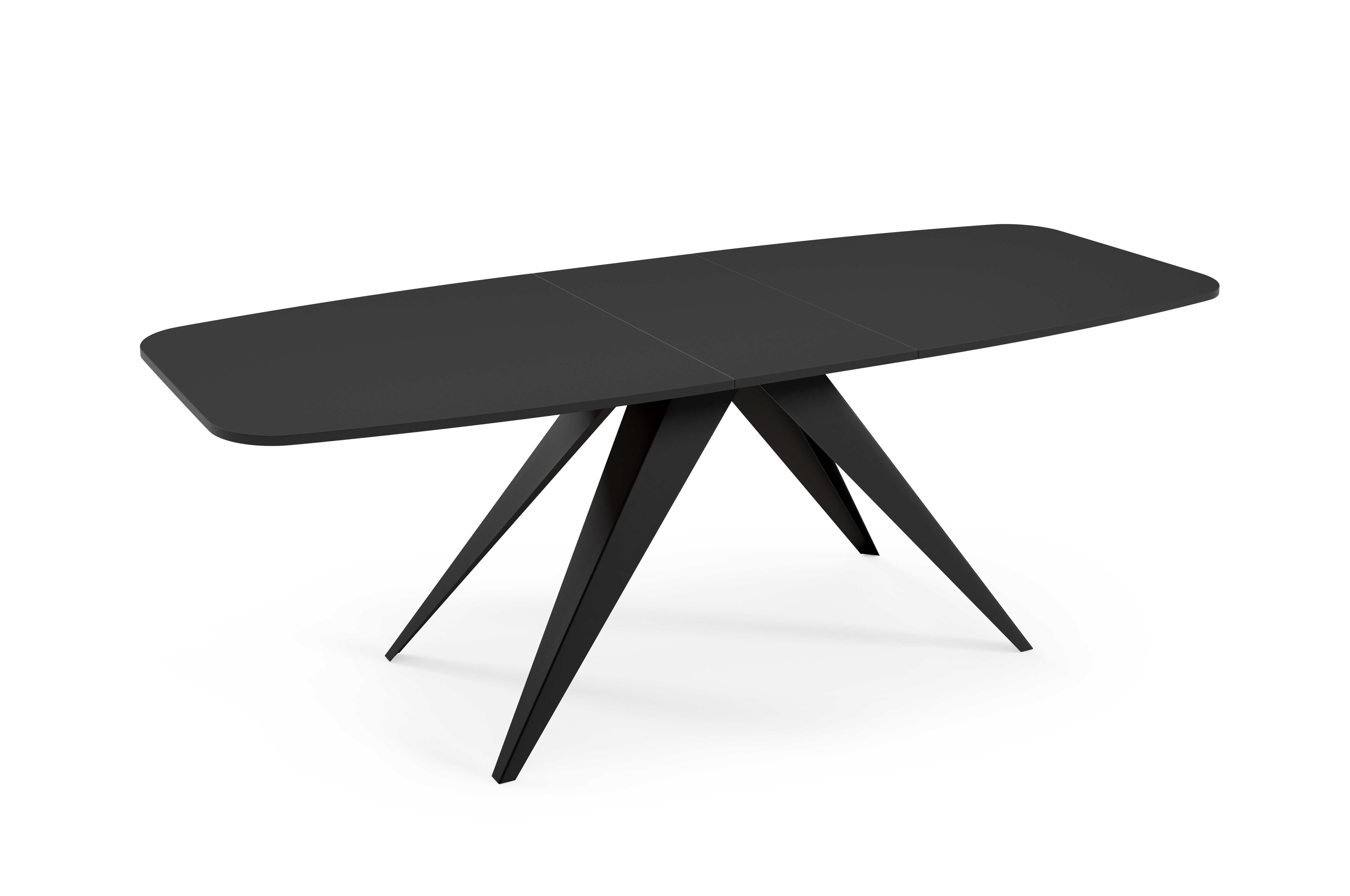 Rozkładany stół Aurora 160/200 cm z czarnym moletowanym blatem
